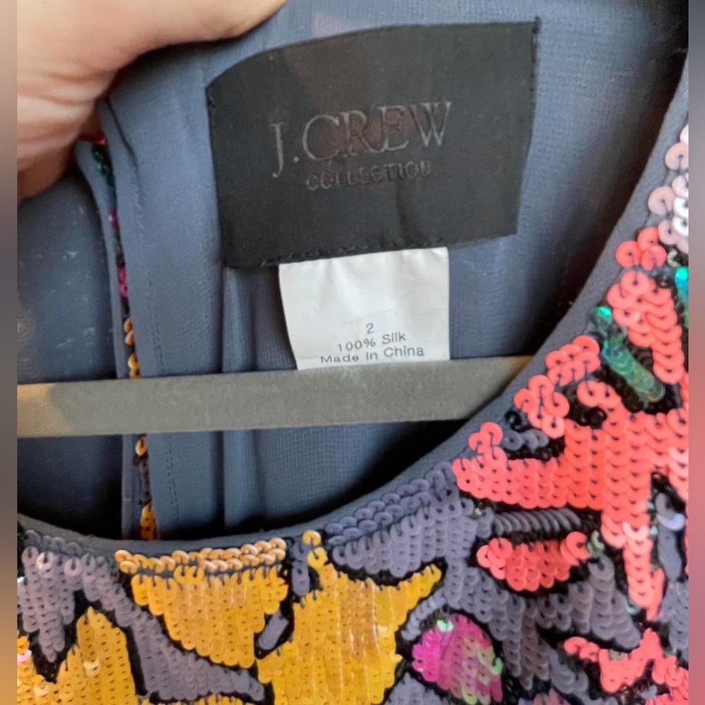 🦄 J Crew Collection sequin tropical dress size 2 - Picture 5 of 7